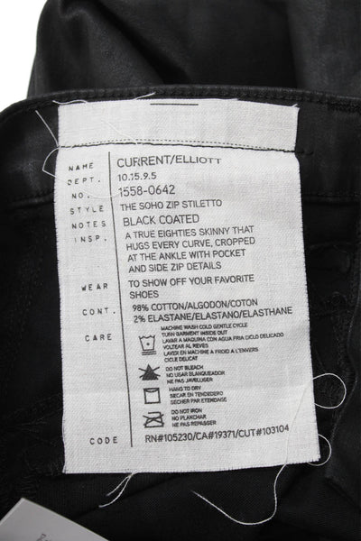 Current/Elliott Women Skinny Black Cotton Jeans Button Size 24