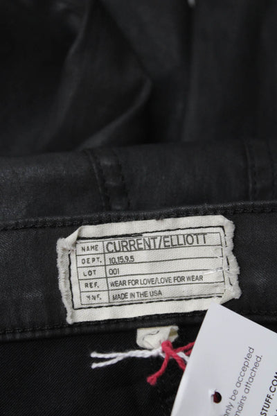 Current/Elliott Women Skinny Black Cotton Jeans Button Size 24