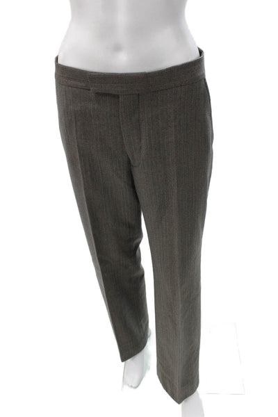 Veronique Branquinho Women Dress Pants Gray Herringbone Wool Blend Size 30