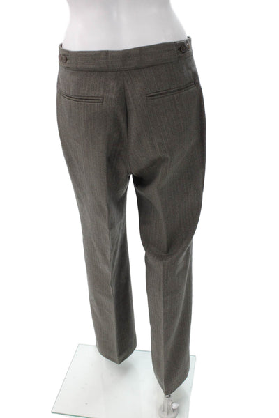Veronique Branquinho Women Dress Pants Gray Herringbone Wool Blend Size 30
