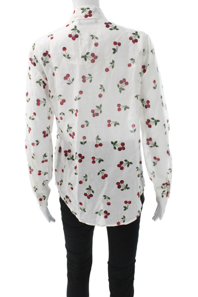 The Kooples Womens Collared Floral Cotton Blend Long Sleeve Blouse Size 1