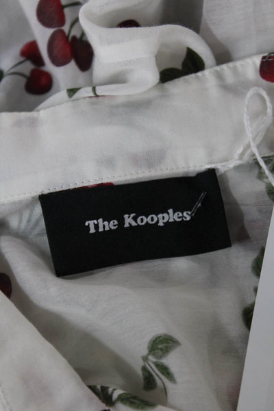 The Kooples Womens Collared Floral Cotton Blend Long Sleeve Blouse Size 1