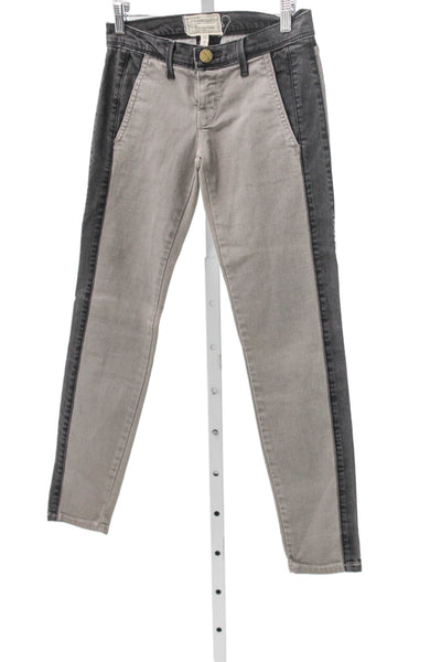 Current/Elliott Women Skinny Jeans Gray Button Mid Rise Size 24