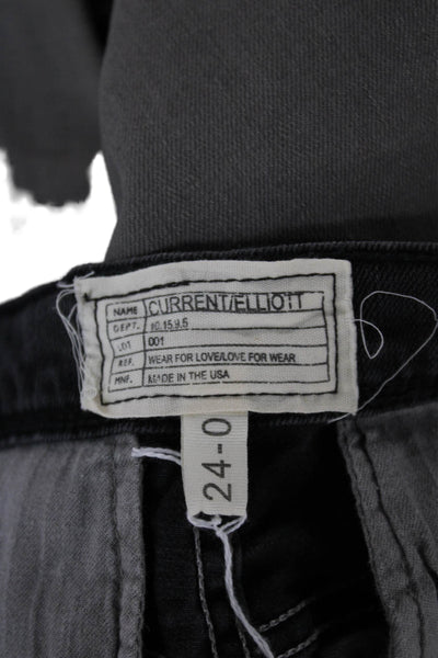Current/Elliott Women Skinny Jeans Gray Button Mid Rise Size 24
