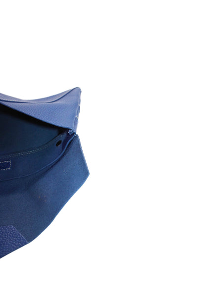 J. Mclaughlin Womens Leather Envelope Clutch Bag Blue