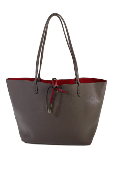 Remi & Reid Womens Leather Top Handle Tote Bag Taupe
