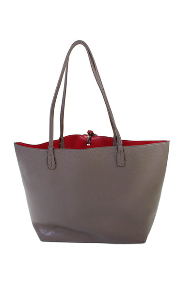 Remi & Reid Womens Leather Top Handle Tote Bag Taupe