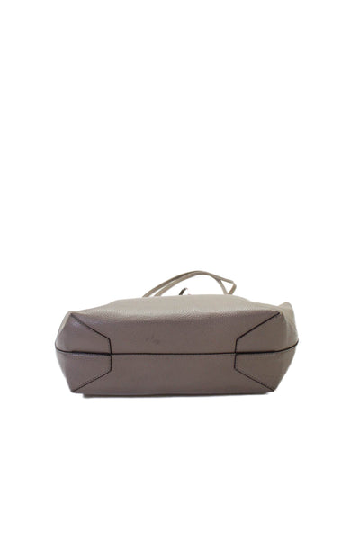 Remi & Reid Womens Leather Top Handle Tote Bag Taupe