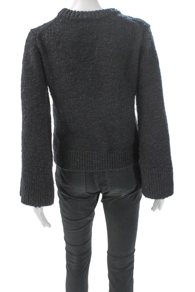 Banana Republic Womens Pullover Sweater Gray Wool Long Sleeve Size 2XS