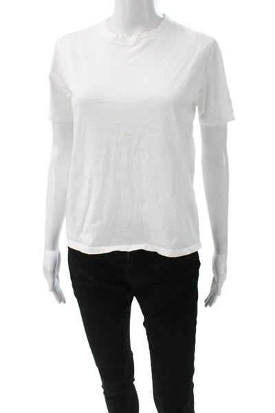 Sezane Womens Basic White 100% Cotton Crew Neck Short Sleeve T-Shirt Size XS