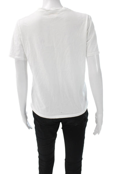 Sezane Womens Basic White 100% Cotton Crew Neck Short Sleeve T-Shirt Size XS