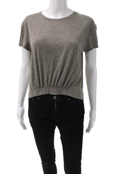Sezane Womens Basic White 100% Cotton Crew Neck Short Sleeve T-Shirt Size XS