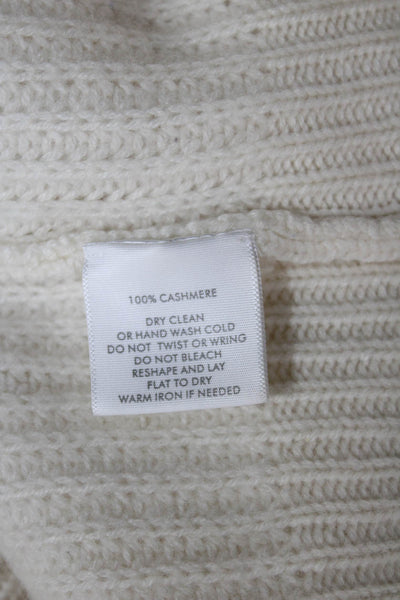 White + Warren Womens Ivory Cashmere Mock Neck Short Sleeve Pullover Size XS