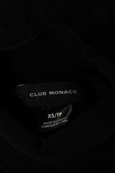 Club Monaco Womens Black Geometric Mock Neck Pullover Sweater Size XS
