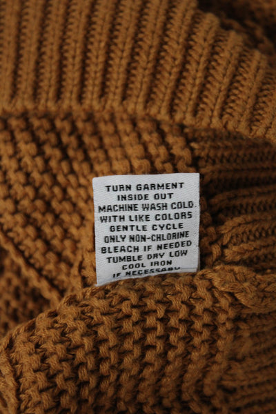 525 Women Pullover Crew Neck Long Sleeve 100% Cotton Brown Size XS