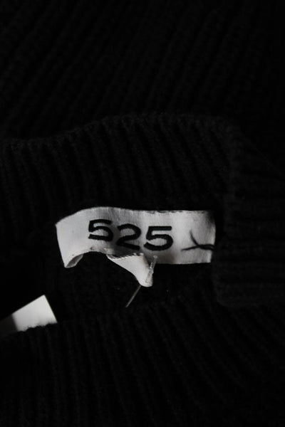 525 Womens Pullover Mock Neck Long Sleeve Black Cotton Size S