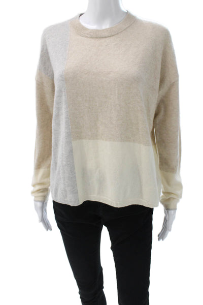 Splendid Womens Pullover Cashmere Color Block Crew Neck Long Sleeve Size XS