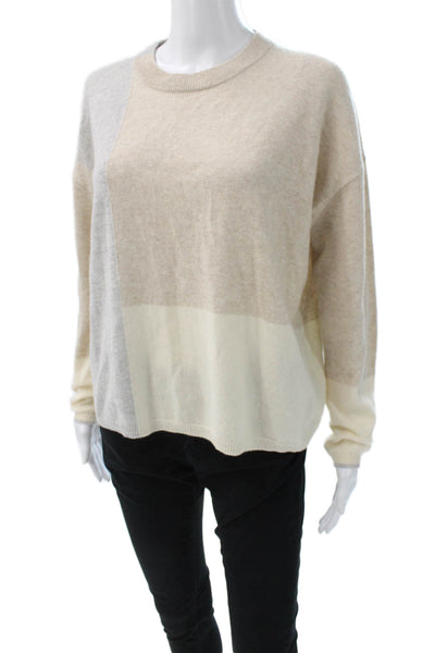 Splendid Womens Pullover Cashmere Color Block Crew Neck Long Sleeve Size XS