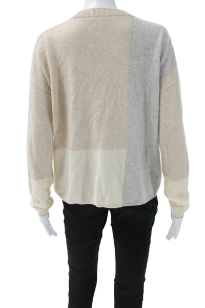 Splendid Womens Pullover Cashmere Color Block Crew Neck Long Sleeve Size XS
