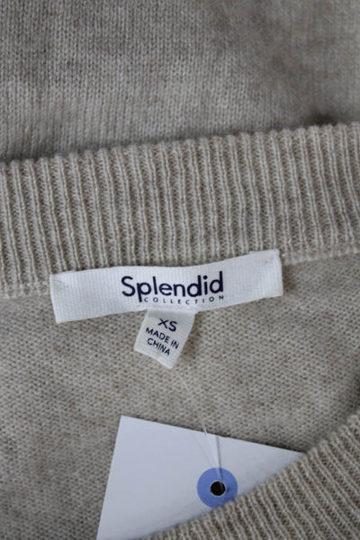 Splendid Womens Pullover Cashmere Color Block Crew Neck Long Sleeve Size XS