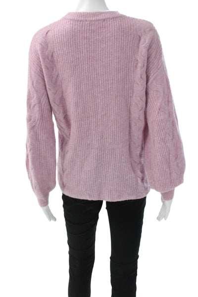 Splendid Women Pullover Sweater Pink Crew Neck Long Sleeve Size XS
