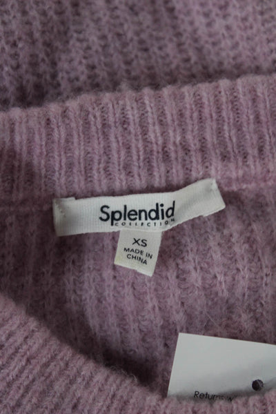 Splendid Women Pullover Sweater Pink Crew Neck Long Sleeve Size XS