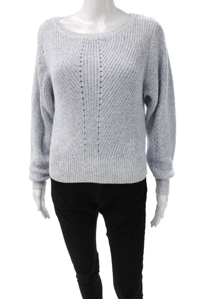 Joie Women Pullover Boat Neck Long Sleeve Blue Cotton Cashmere Size 2XS