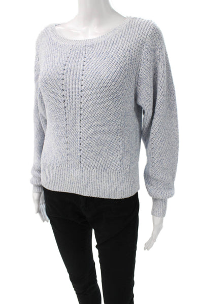 Joie Women Pullover Boat Neck Long Sleeve Blue Cotton Cashmere Size 2XS