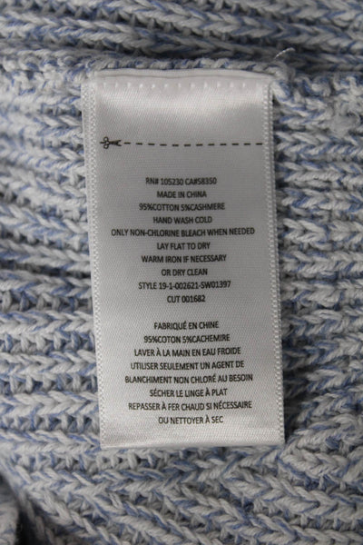 Joie Women Pullover Boat Neck Long Sleeve Blue Cotton Cashmere Size 2XS