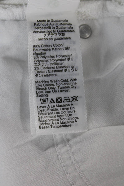 J Crew Womens Cut-Off White Cotton Button Solid Shorts Size 26