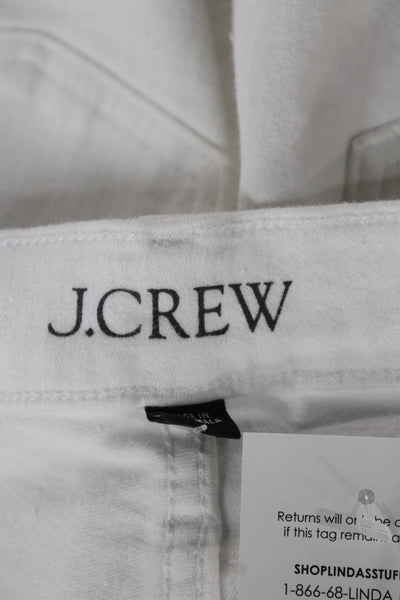 J Crew Womens Cut-Off White Cotton Button Solid Shorts Size 26