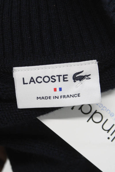 Lacoste Women Pullover High Neck Cashmere Blend Blue Long Sleeve Size 42