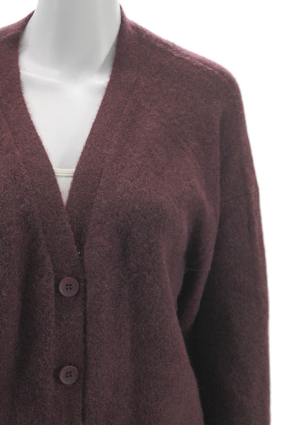 Zara Womens Cardigan Purple V Neck Button Long Sleeve Size M