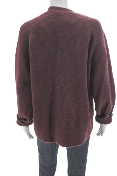 Zara Womens Cardigan Purple V Neck Button Long Sleeve Size M