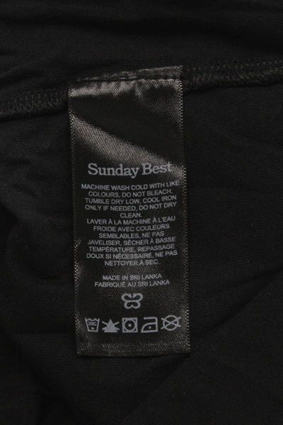 Sunday Best Womens Basic Gray Cotton Crew Neck T-Shirt Short Sleeve Size L