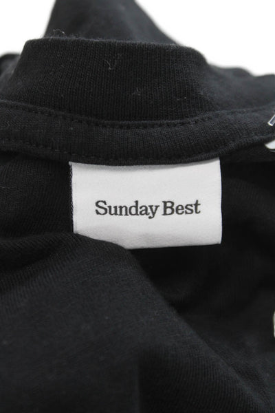 Sunday Best Womens Basic Gray Cotton Crew Neck T-Shirt Short Sleeve Size L