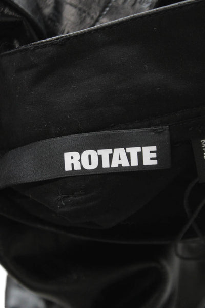 ROTATE Women Black Polyurethane Button Front Pants Size 28
