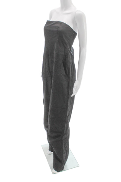 Zara Womens Sleeveless Sweetheart Gray Cotton Jumpsuit Size L