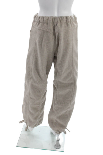 Zara Women Jogger Pants Beige Drawstring Polyester Solid Size S