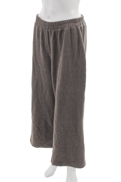 Zara Womens Cropped Knit Pull On Brown Pants Size L