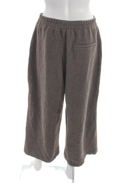 Zara Womens Cropped Knit Pull On Brown Pants Size L