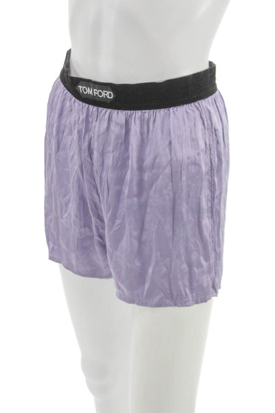 Tom Ford Men Silk Solid Purple Shorts Size XS