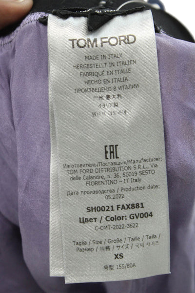 Tom Ford Men Silk Solid Purple Shorts Size XS