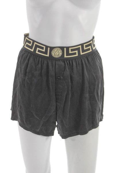Versace Men Shorts Satin Black Medusa  Size S