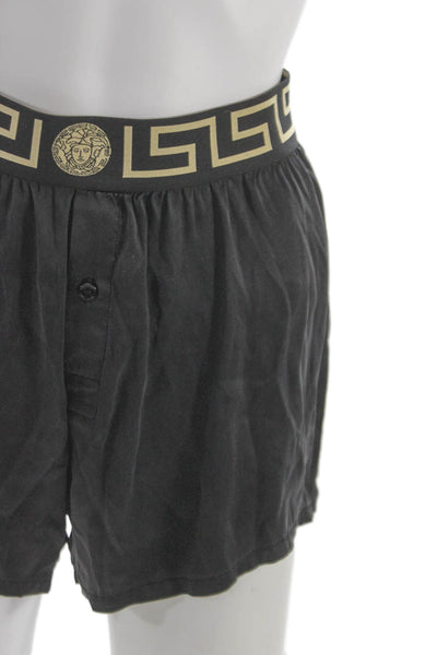 Versace Men Shorts Satin Black Medusa  Size S