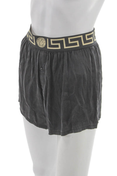 Versace Men Shorts Satin Black Medusa  Size S