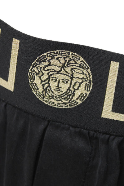 Versace Men Shorts Satin Black Medusa  Size S