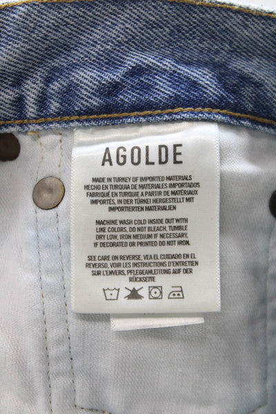 Agolde Womens Cut-Off Shorts Blue 100% Cotton Size 24