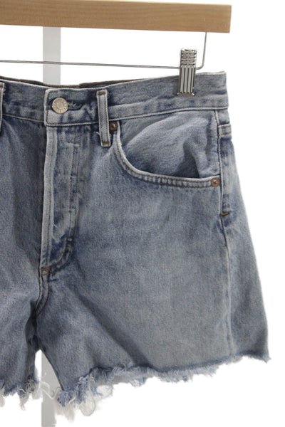 Agolde Womens Cut-Off Blue Organic Cotton Shorts Size 24