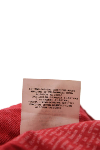 Galliano Women Strapless Red Cotton Mini Dress Size 38
